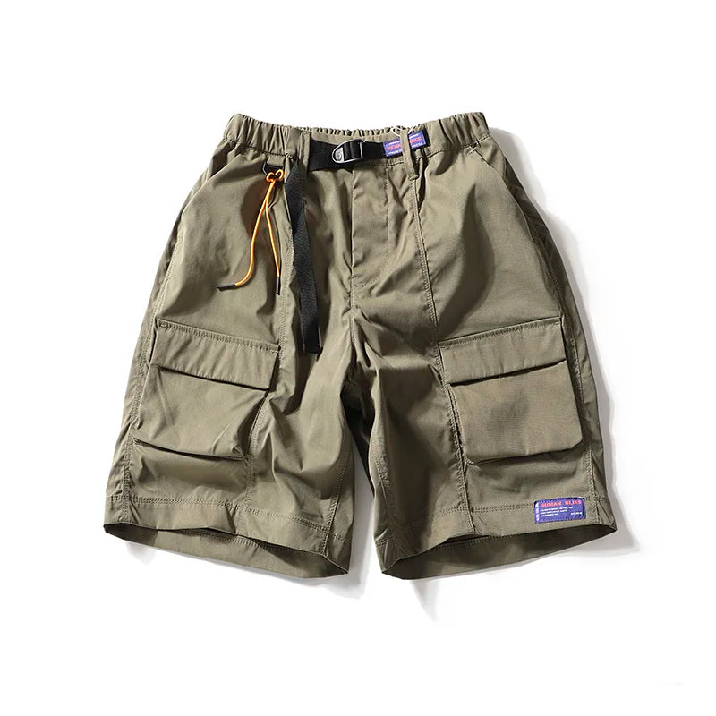 2024 Men New Summer Solid Color Multiple Pockets Cargo Shorts Fashion Simplicity Loose Fitting Outdoors Motion Short Men