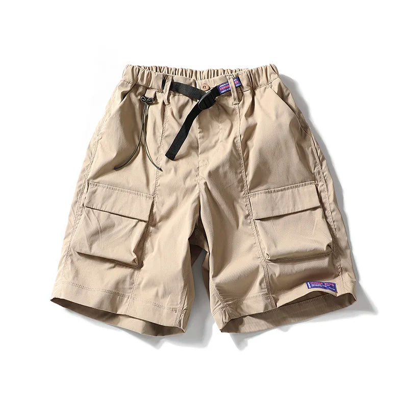 2024 Men New Summer Solid Color Multiple Pockets Cargo Shorts Fashion Simplicity Loose Fitting Outdoors Motion Short Men